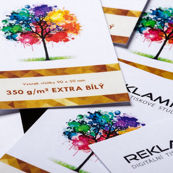 2 Papír extra bílý 350g - tisk vizitek a výroba vizitky - reklamix Praha Karlín